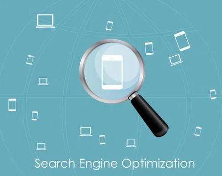 SEO - Search Engine Optimization Flat Icon Illustration Stock Illustration