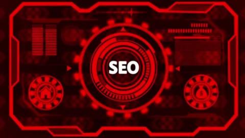 SEO Search Engine Optimization glowing neon circle with binary code backgro.. Stock Footage 327758627