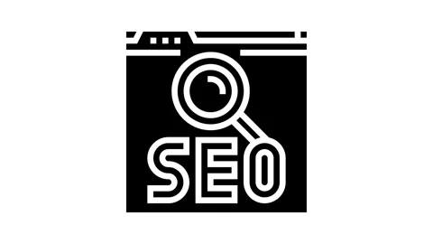 Seo search engine optimization glyph icon animation Stock Footage 326150107