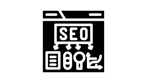 Seo search engine optimization glyph icon animation 스톡 동영상 326741378