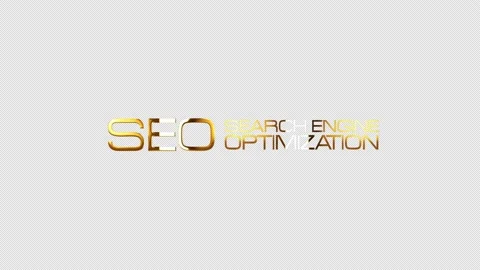 SEO Search Engine Optimization golden text isolated loop Stock Footage 156723930