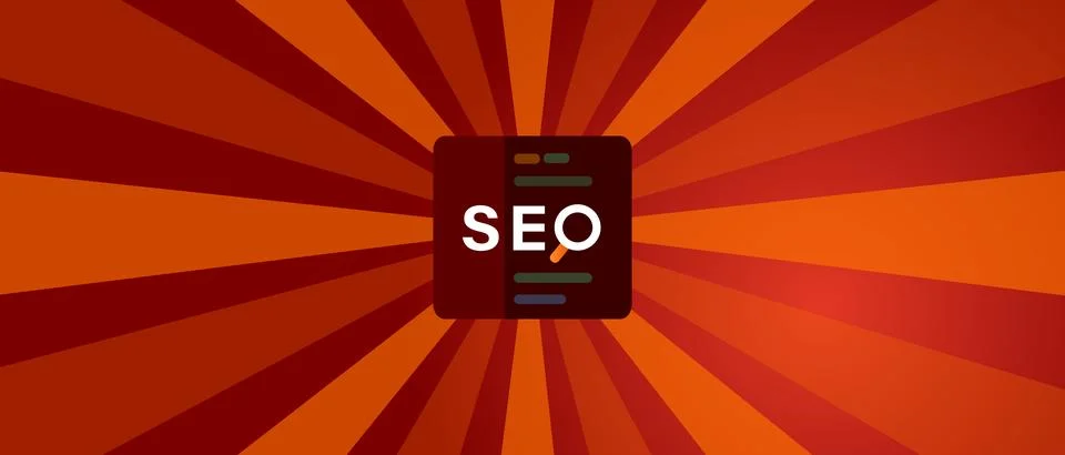 SEO search engine optimization icon code programming red background 스톡 일러스트