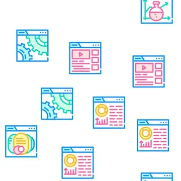 Seo Search Engine Optimization Icons Set Vector Stockillustratie
