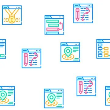 Seo Search Engine Optimization Icons Set Vector Stockillustratie