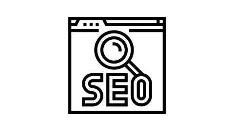 Seo search engine optimization line icon animation Stock Footage 326129653