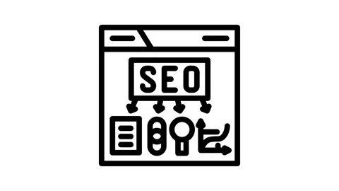 Seo search engine optimization line icon animation 스톡 동영상 326757718