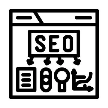 Seo search engine optimization line icon vector illustration Stock Illustration