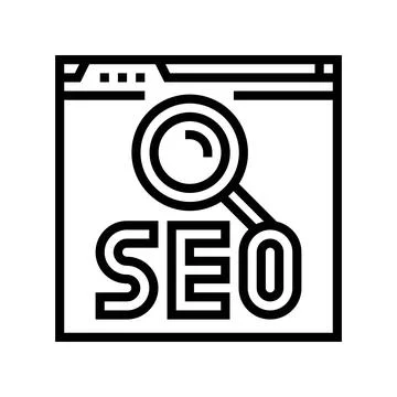 Seo search engine optimization line icon vector illustration 스톡 일러스트