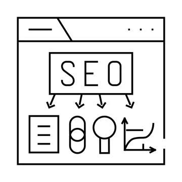 Seo search engine optimization line icon vector illustration Stockillustratie
