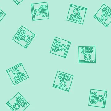 Seo search engine optimization line seamless pattern Illustrazione stock