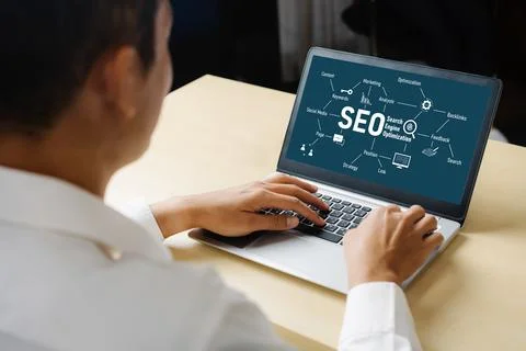 SEO search engine optimization for modish e-commerce and online retail business Stock Photos