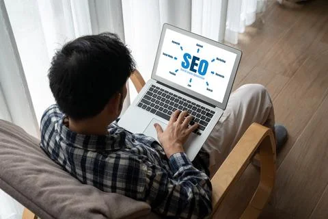 SEO search engine optimization for modish e-commerce and online retail business Stock Photos