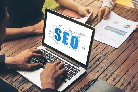 SEO search engine optimization for modish e-commerce and online retail business Stock Photos