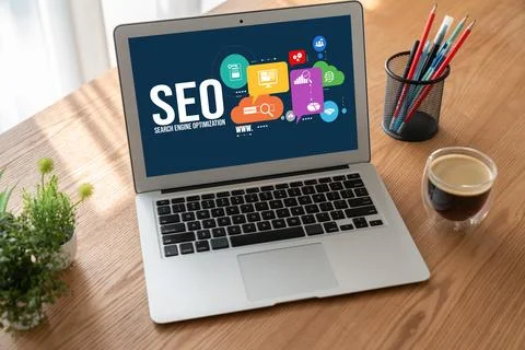 SEO search engine optimization for modish e-commerce and online retail business Stock Photos