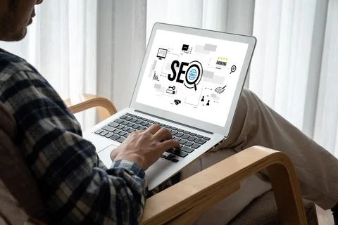 SEO search engine optimization for modish e-commerce and online retail business Stock Photos