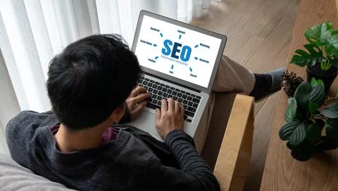 SEO search engine optimization for modish e-commerce and online retail business Stock Photos