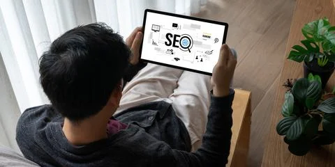 SEO search engine optimization for modish e-commerce and online retail business Stock Photos