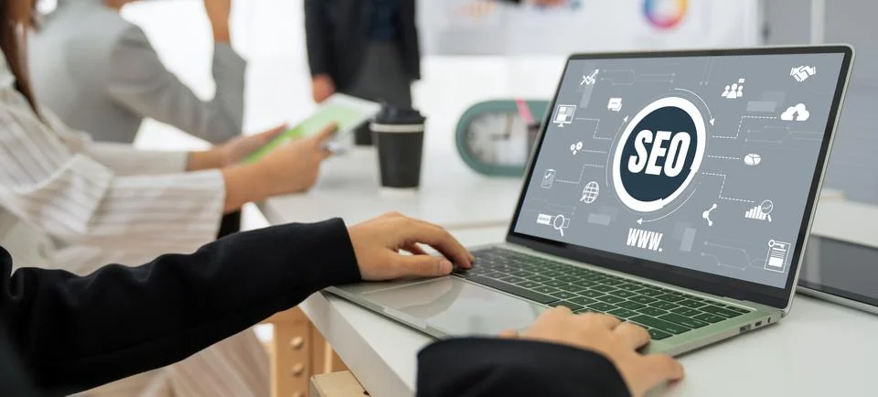 SEO search engine optimization for modish e-commerce and online retail business Stock Photos