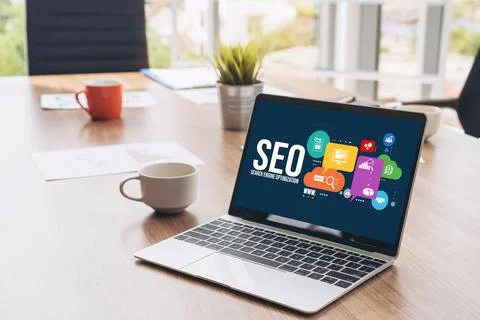 SEO search engine optimization for modish e-commerce and online retail business Foto stock