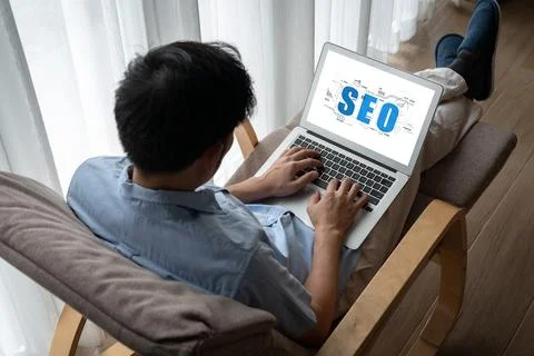 SEO search engine optimization for modish e-commerce and online retail business Stock Photos