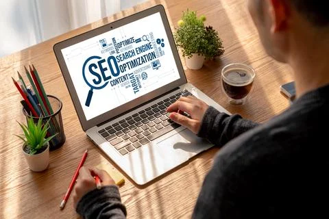 SEO search engine optimization for modish e-commerce and online retail business Foto stock