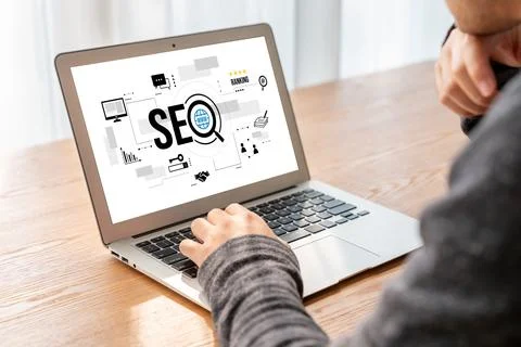 SEO search engine optimization for modish e-commerce and online retail business Stock Photos