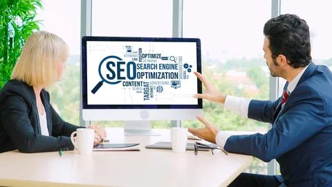 SEO search engine optimization for modish e-commerce and online retail business Stock Photos