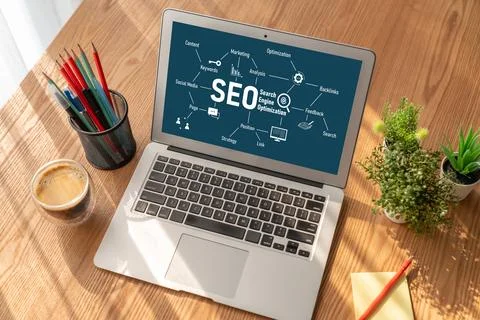 SEO search engine optimization for modish e-commerce and online retail business Stock Photos
