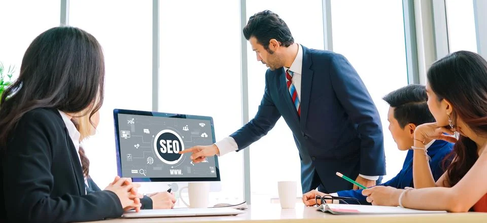 SEO search engine optimization for modish e-commerce and online retail business Stock Photos