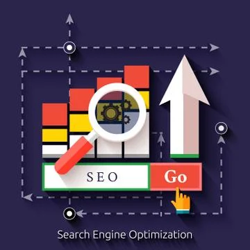 Seo search engine optimization, programming process Stock Illustration