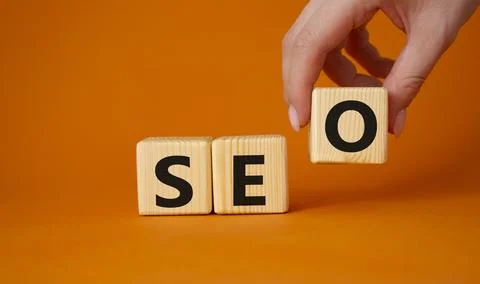 SEO - Search Engine Optimization symbol. Wooden blocks with words SEO. Busi.. 写真素材