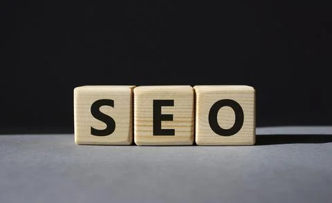 SEO - Search Engine Optimization symbol. Wooden blocks with words SEO. Beau.. 写真素材