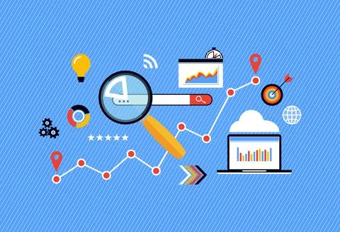 SEO - Search Engine Optimization - Target Public Research Stock Illustration