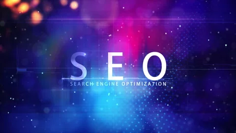 SEO Search Engine Optimization text animatio cinematic title background Stock Footage 305996322