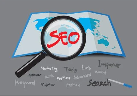 SEO Search Engine Optimization. vector illustration. Stock Illustration