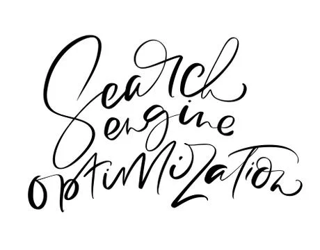 SEO. Search engine optimization vector hand drawn calligraphic text 스톡 일러스트