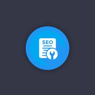 Seo, search engine optimization vector icon Illustrazione stock