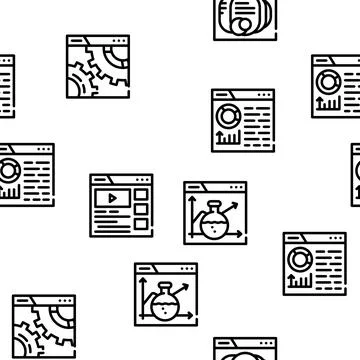 Seo Search Engine Optimization Vector Seamless Pattern Illustrazione stock