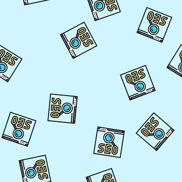 Seo search engine optimization vector seamless pattern 스톡 일러스트