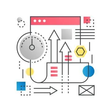 SEO search engine optimization, web development concept vector concept in trendy Stockillustratie