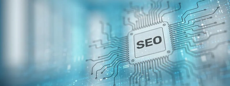 SEO Search Engine Optimization for Website Traffic Growth and Online Market.. Stock Illustration