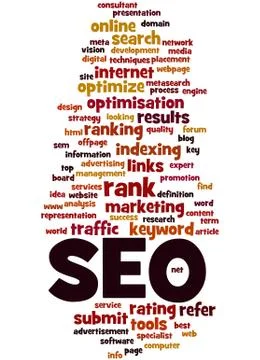 SEO, search engine optimization word cloud concept Stockillustratie