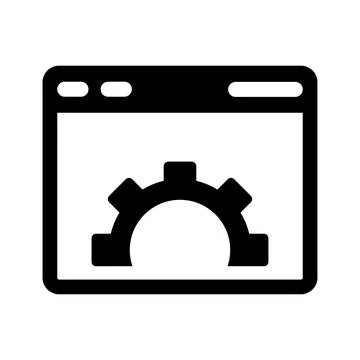 Seo, services, browser icon. Black vector graphics. Stockillustratie