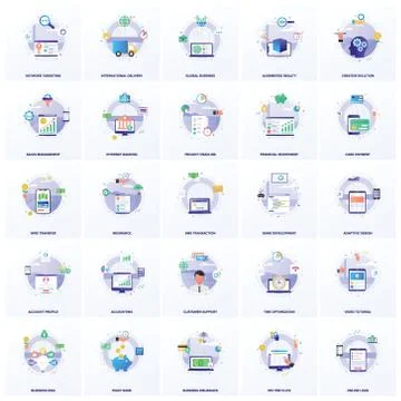 Seo Services Flat Illustrations Pack Stock Illustration