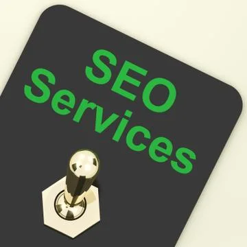 Seo services switch representing internet optimization and promotion Stock-Illustration