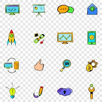 Seo set icons Stock Illustration