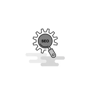 Seo setting  Web Icon. Flat Line Filled Gray Icon Vector Illustrazione stock