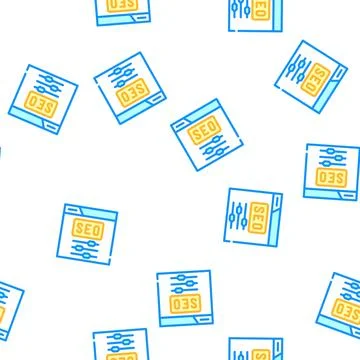 Seo settings color icon vector flat illustration Illustrazione stock