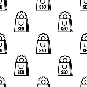 Seo settings package seamless pattern vector illustration Stock Illustration
