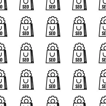 Seo settings package seamless pattern vector illustration Stock Illustration